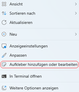Kontextmenü