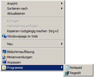Desktopkontextmen&uuml;