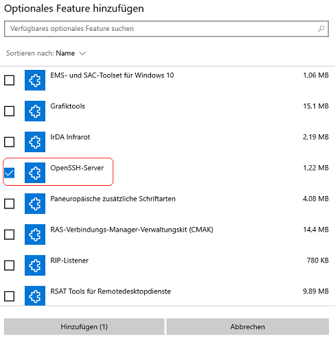 Optinales Feature hinzufügen