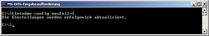 tlntadmn config maxfail=3