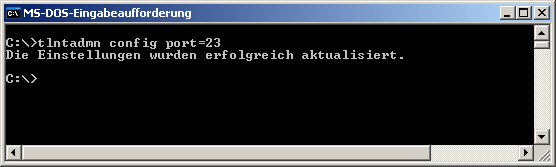 tlntadmn config port=23