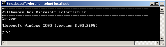 telnet localhost