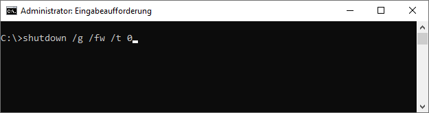 shutdown /g /fw /t 0