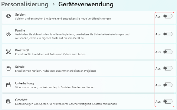 Geräteverwendung