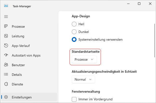 Einstellungen