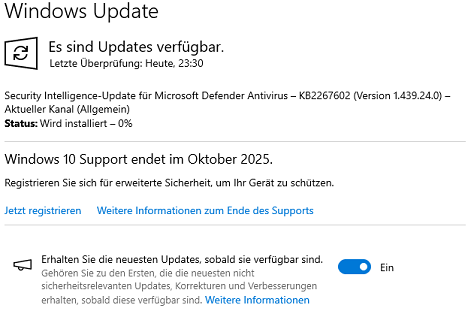 Windows 10 Support endet im Oktober 2025.